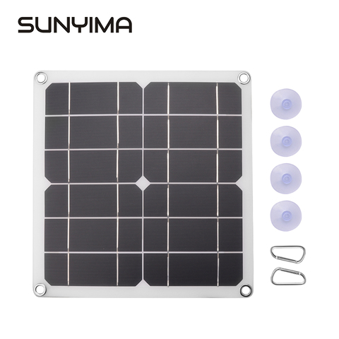 SUNYIMA – panneau solaire Mono 6V 10W, chargeur de batterie Portable, batterie externe pour Camping en plein air, chargeur de téléphone avec double sortie USB 5V ► Photo 1/6