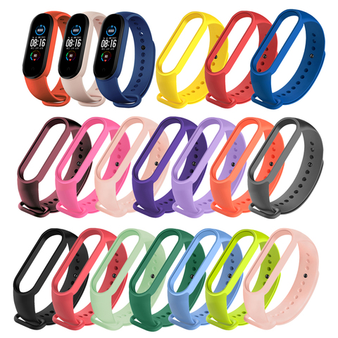 Bracelet en Silicone pour Xiaomi MiBand 5 Bracelet Sport coloré montre Bracelet pour Xiaomi Mi bande 5 Correa accessoires de bande intelligente ► Photo 1/6