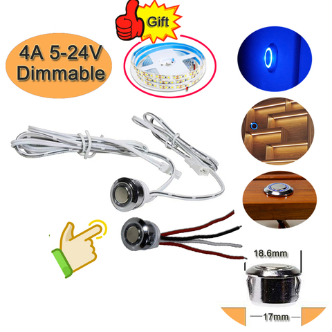 4A 5V 12V 24V interrupteur tactile gradation en continu en métal bouton tactile interrupteur adapté pour bande de LED DC 5V 12V -24V ► Photo 1/6