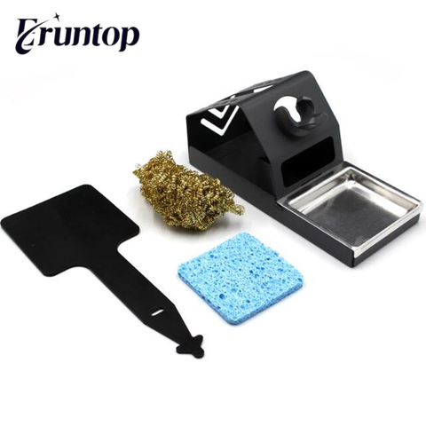 Support de Kirsite de fer à souder T12 9501 avec fil de cuivre, boule de nettoyage, tampon de Silicone Anti-brûlure, 1 pièce de rechange ► Photo 1/6