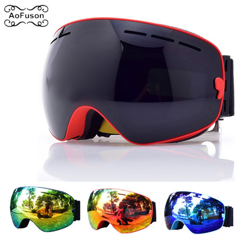 Ski Lunettes, snowboard Lunettes Double Couches UV400 Anti-brouillard Grand Masque Hommes Femmes Hiver Neige Motoneige Lunettes De Ski Lunettes ► Photo 1/6