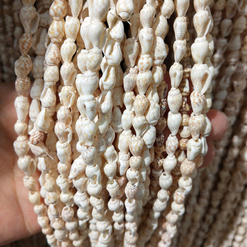 Collier en coquillage naturel de 80cm de long, 300 perles, escargot, fleur blanche, pour la fabrication de bijoux, bricolage, 5-6mm ► Photo 1/6