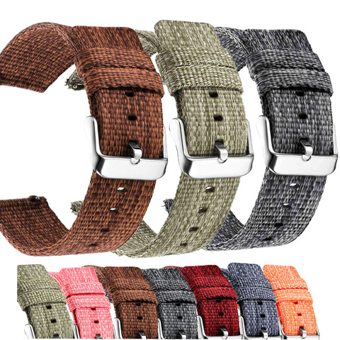 Bracelet en Nylon pour montre, 22mm 20mm, à libération rapide, pour Samsung Galaxy Gear S3 S2, Amazfit Bip, 22mm, 18mm 20mm ► Photo 1/6