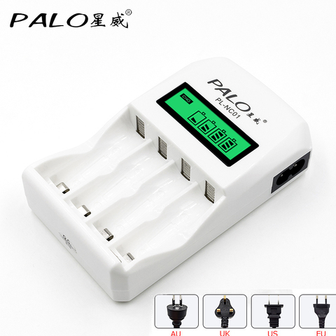 PALO – chargeur de batterie Intelligent avec écran LCD, 4 emplacements, piles rechargeables AA / AAA ni-cd Ni-Mh ► Photo 1/6