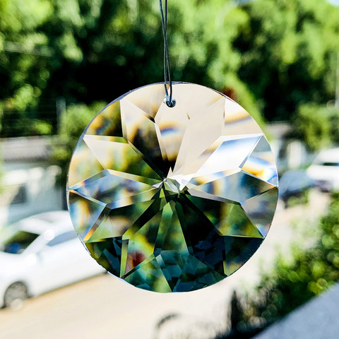 Pendentifs ronds en cristal clair de 45mm en forme de prisme, attrape-soleil, suspendus pour lustre, pièces de bricolage, accessoires de décoration de mariage pour la maison ► Photo 1/6