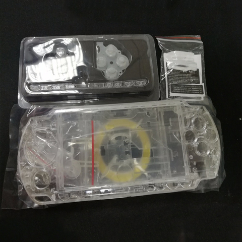 Coque de remplacement pour Console de jeu PSP3000 PSP 1000 2000 3000, boîtier complet avec boutons, couleur claire et transparente ► Photo 1/6