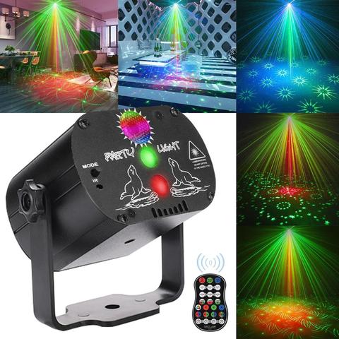 Mini lumière Disco rvb DJ LED Laser projecteur de scène rouge bleu vert lampe USB Rechargeable mariage fête d'anniversaire DJ lampe ► Photo 1/6