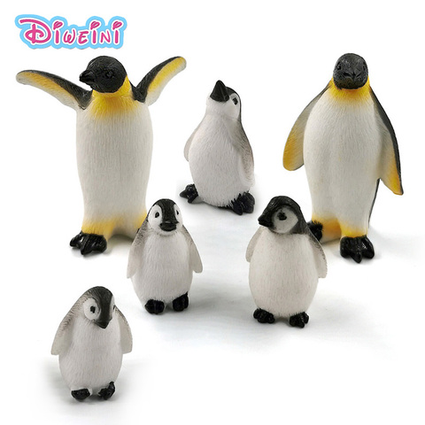 Figurine de noël en forme de pingouin, lapin, écureuil, chat, chien, vache, cochon, modèle Animal, décoration de gâteau, ensemble de jouets chauds, maison de poupée pour enfants, 4 pièces ► Photo 1/6