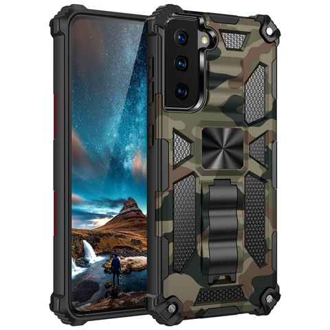 Coque Funda pour Samsung Galaxy S21 Ultra S20 FE S20 Note 20 Ultra A51 A71 Coque Anti-chute Camouflage housse de protection pour téléphone ► Photo 1/6