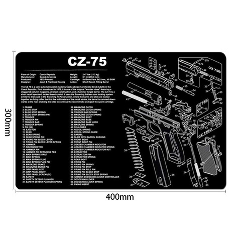 CZ-75 SP-01 Gen4 Glock pistolet tapis de nettoyage avec pièces diagramme et Instructions Armorers banc tapis tapis de souris Walther PPQ AR15 AK47 ► Photo 1/6