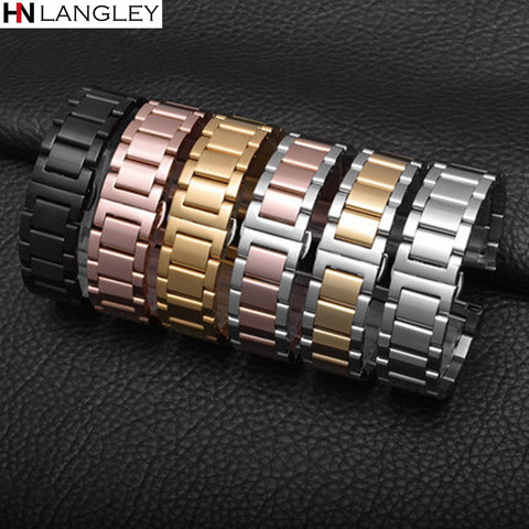 Bracelet de montre en acier inoxydable, largeur 16mm 18mm 20mm 21mm 22mm 23mm 24mm 26mm, métal ► Photo 1/6