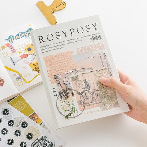 ROSYPOSY-grand autocollant scrapbooking | design, ensemble de grands autocollants d'arrière-plan, papeterie artisanale de bricolage, fournisseur de papeterie scolaire ► Photo 1/6