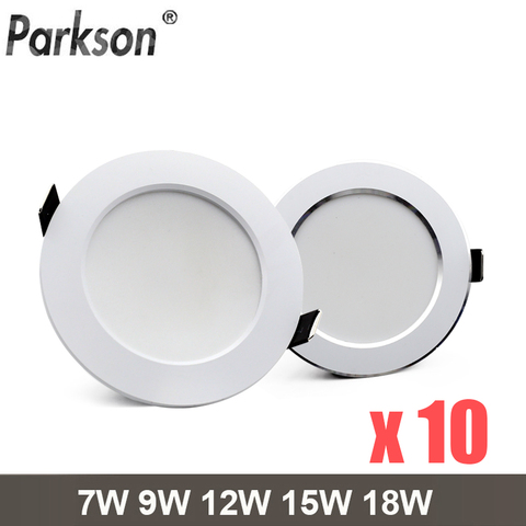 10 PCS/lot plafond LED Downlight AC220V-240V Led Spot lumineux 18W 15W 12W 9W 7W lampe d'encastrement rond LED encastré Downlight étanche ► Photo 1/6