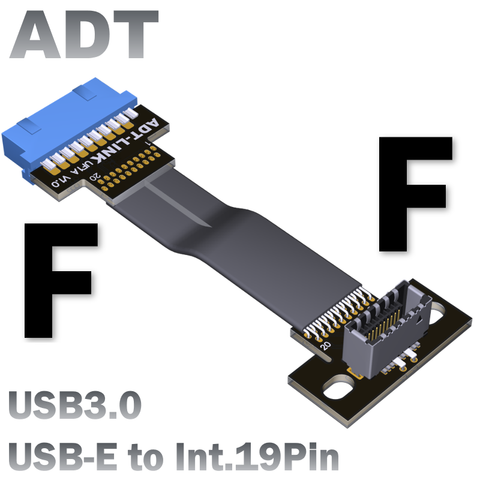 Câble d'extension USB 3.1 Type C pour panneau avant, 19 broches vers 3.0, 20 broches, pour carte mère ASUS, PC ► Photo 1/6