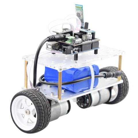 Moins cher Arduino auto-équilibrage Robot voiture châssis kit 2 roues Mini RC voiture avec DC 12V moteur bricolage tige jouet pièces programme Kit ► Photo 1/6