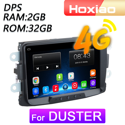 Autoradio Android 8.1, 4G, Navigation GPS, lecteur multimédia, 2 Din, pour voiture Renault Duster, Sandero, Lodgy, symbole de Capture Duster, Docker ► Photo 1/6