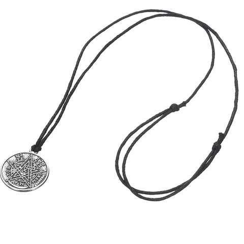 Viking – collier à pendentif pentagramme en cuir pour homme et femme, bijou Vintage, chaîne ras du cou, Wiccan Wicca ► Photo 1/3