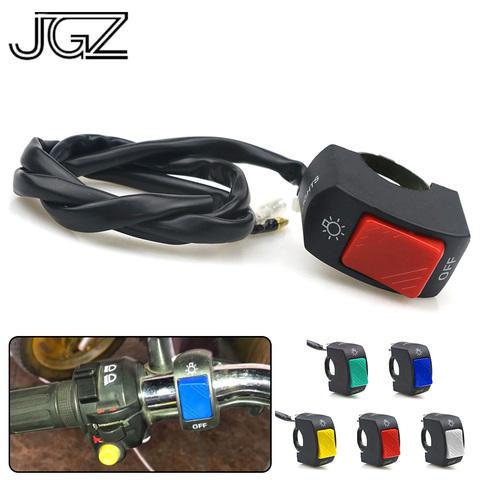 Interrupteurs à balles pour guidon de moto, 5 couleurs, bouton poussoir, 22mm, 12V, ATV, Scooter, moto, connecteur à balles ► Photo 1/6