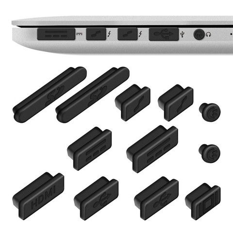 12 pièces En Silicone Anti-poussière Protection Ensemble Ordinateur Portable Prise de Poussière Ports Cas Cvoer pour Apple MacBook Pro 13 15 Retina/Air 11 13 ► Photo 1/6