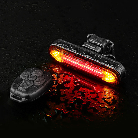 Lumière de vélo à distance clignotant vélo feu arrière pour vélo USB Rechargeable lumière arrière vélo LED avertissement de sécurité vélo lanterne ► Photo 1/6