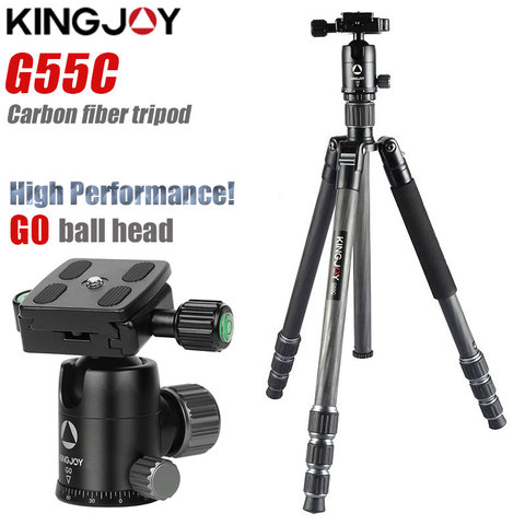 KINGJOY G55C – trépied professionnel en fibre de carbone pour appareil photo numérique, adapté aux voyages, qualité supérieure, 155cm max ► Photo 1/6