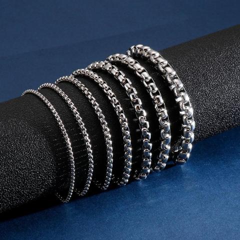 2/2.5/3/4/5/6/7mm carré lien chaîne Bracelet hommes femmes en acier inoxydable bijoux ► Photo 1/6