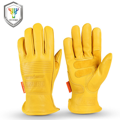 OZERO gants de travail travail main-type de protection soudage jardin antistatique pêche sécurité mouton cuir gants de travail pour hommes 5011 ► Photo 1/6