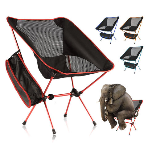 Chaise pliante Portable Camping en plein air randonnée siège Oxford tissu Aluminium pique-nique barbecue plage pêche chaise silla camping plissable ► Photo 1/6