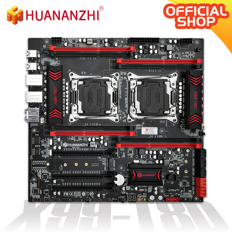 Huanzhi-carte mère X99 T8D X99 Intel double CPU X99 LGA 2011-3 E5 V3 DDR3 RECC M.2 NVME NGFF usb E-ATX, serveur ► Photo 1/1