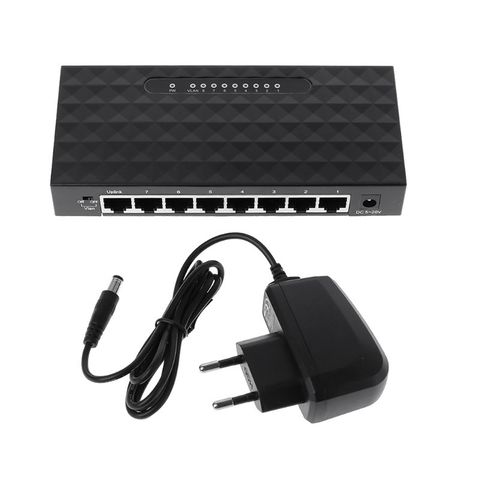 8-Port 10/100/1000Mbps Gigabit LAN Ethernet Réseau Commutateur HUB Adaptateur De Bureau 77UB ► Photo 1/5