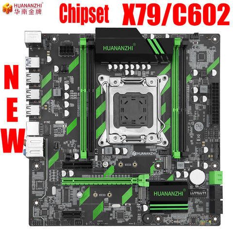 HUANANZHI X79 carte mère huanan X79 LGA2011 ATX SATA3 USB3.0 double PCI-E 16X NVME M.2 SSD support REG ECC RAM Xeon E5 CPU ► Photo 1/6