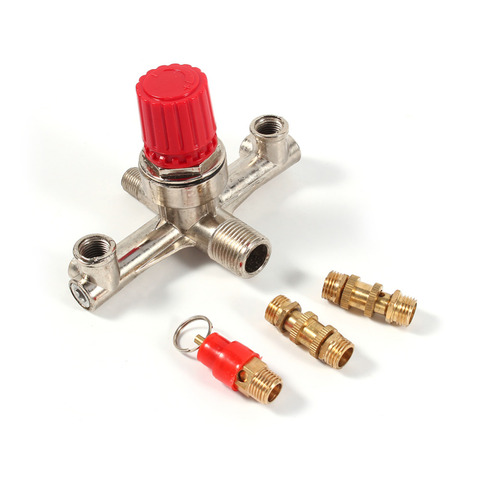 Double Sortie Tube Alliage Air Compresseur Interrupteur Régulateur de Pression Valve Partie De Montage Accessoires de Haute Qualité Vente Chaude ► Photo 1/6