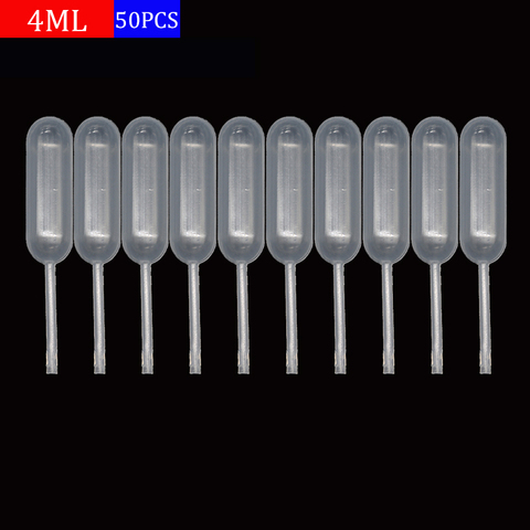 Pipette transparente jetable de 4ml, 50 pièces, compte-gouttes en plastique, sûr, expérience scientifique de microscopie ► Photo 1/6