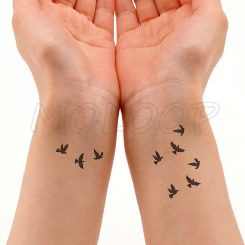 Imperméable à l'eau temporaire tatouage autocollant oiseau animal motif petit Tatoo autocollants Flash faux tatouages pour fille hommes femmes enfant ► Photo 1/6