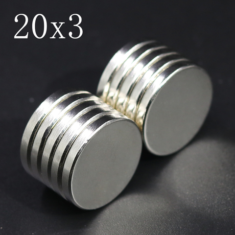 Aimant surpuissant rond N35 en néodyme, 20x3mm, 30x30mm, lot de 2/5/10/15 pièces ► Photo 1/6