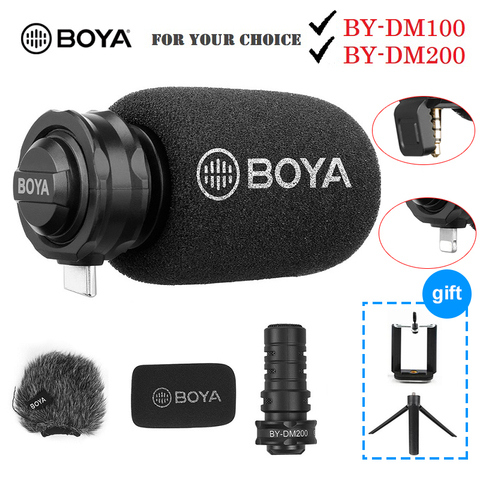 BOYA – Microphone stéréo à condensateur numérique DM100 DM200 A7H, 3.5mm, pour iPhone, Samsung, téléphones Android, iPad, iPod ► Photo 1/6