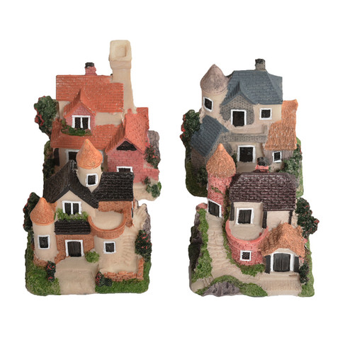 Mini maison Miniature en résine, jardin de fées, Micro paysage, décoration de maison, artisanat en résine, 4 Styles de couleurs aléatoires ► Photo 1/6