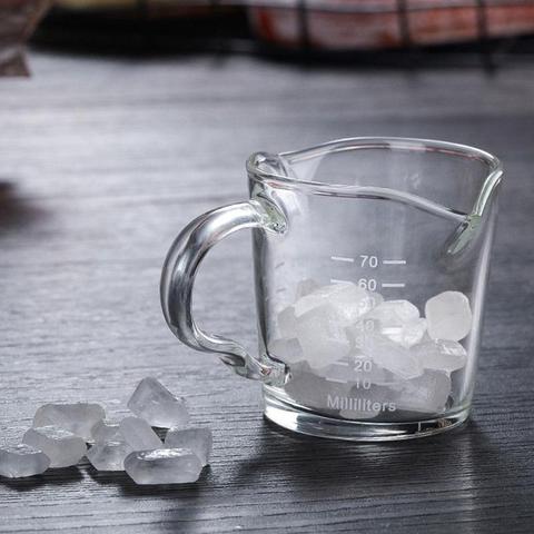 Tasse doseuse en verre résistant à la chaleur 70ml, petite tasse pour lait, Jigger de cuisine pour café expresso, once à Double bouche ► Photo 1/6