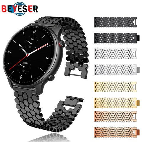 Bracelet pour Xiaomi Amazfit GTR 2 GTR2 Bracelet en métal pour pour Huami Amazfit Stratos 3 montre intelligente bracelets de poignet Bracelet de montre ► Photo 1/6