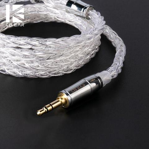 Câble KBEAR limpide Pro 8 noyaux argent pur 2.5/3.5/4.4MM avec connecteur MMCX/2pin/QDC pour KZ ZS10 Pro AS10 ZSX ZSN PRO C12 ► Photo 1/6