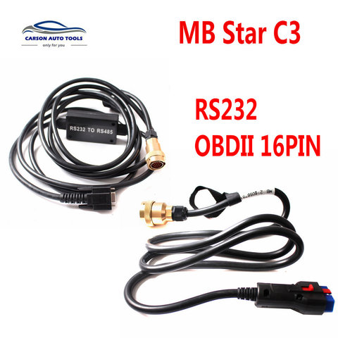 OBDII MB étoile C3 RS232 RS485 câble pour C3 diagnostic multiplexeur pour Benz MB étoile C3 OBD2 16PIN OBD II 16 broches connecter test mian ► Photo 1/3