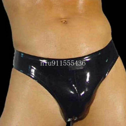 Latex hommes Sexy Shorts slips sous-vêtements en caoutchouc sous-vêtements Shorts Cekc Zentai fétiche ► Photo 1/4