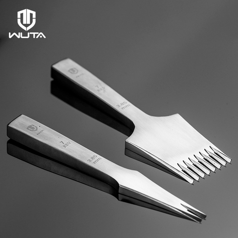 WUTA – ciseau à 8 dents en cuir de haute qualité, outil de poinçonnage tranchant en acier poli de Style français, 2.7/3.0mm ► Photo 1/6