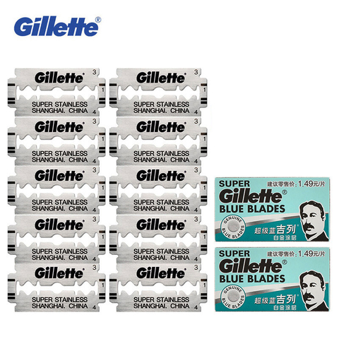 Gillette-lames de rasoir en acier inoxydable pour hommes, à double bord, 5 ou 10 lames ► Photo 1/6