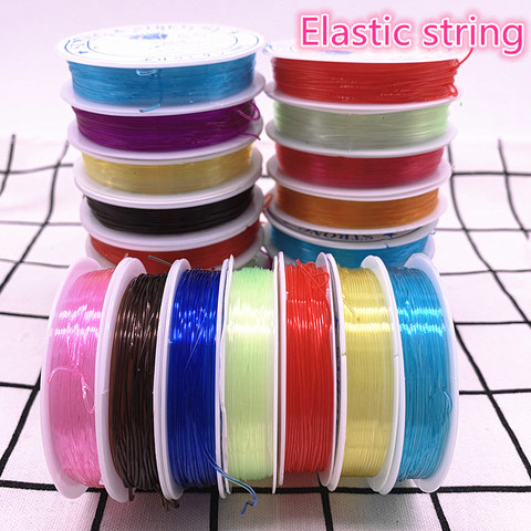 Corde de ligne colorée élastique, cristal Flexible, pour la fabrication de bijoux, Bracelet à perles, fil de pêche, 0.6 0.8mm, nouveau ► Photo 1/5