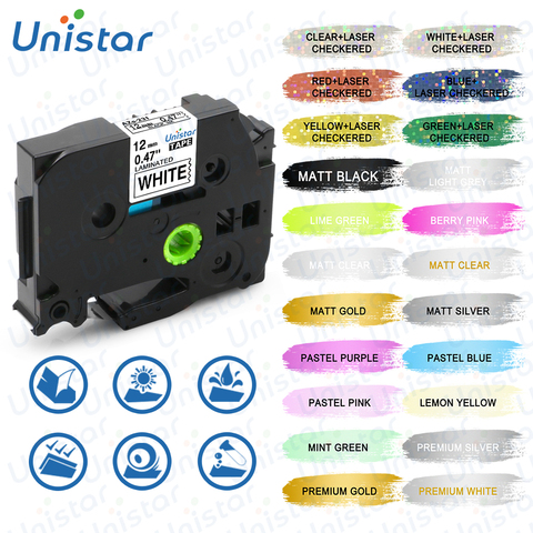 Ruban Unistar TZ TZ231 Compatible pour les rubans d'imprimante d'étiquettes Brother p-touch TZe-231 TZe211 TZe221 TZe241 TZe251 étiqueteuse TZ231 ► Photo 1/6