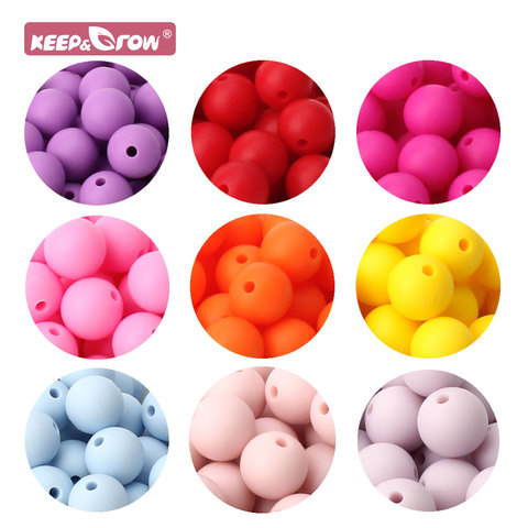 Lot de 10 perles rondes en Silicone 9mm, qualité alimentaire, sans PBA, Clip de sucette, chaîne, bijoux bébé, produits de dentition ► Photo 1/6