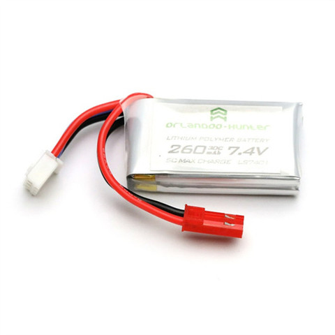 Orlandoo-hunter 7.4V 260mAh 30C 2S métal et plastique Lipo batterie pour OH32A02 OH32A03 OH35A01 1/32 1/35 RC voiture ► Photo 1/5