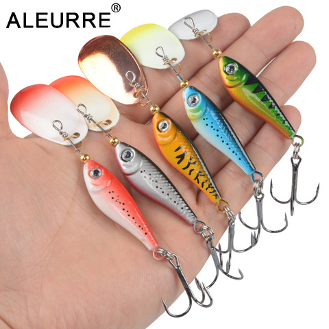 1 pièces tournant métal VIB vibration appât Spinner cuillère leurres de pêche 12g 15g 22g gabarits truite pêche d'hiver dur appâts matériel Pesca ► Photo 1/6