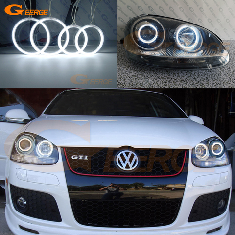 Kit d'anneaux de Halo yeux d'ange, super lumineux CCFL, pour Volkswagen VW Golf Rabbit Jetta GTI R32 MKV MK5 2005 – 2010 ► Photo 1/6